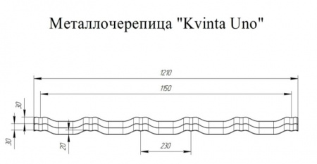 Металлочерепица Grand Line Kvinta Uno Satin 0,5